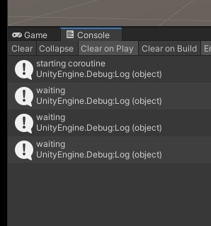 Example game run with coroutine messages